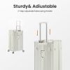 Luggage Set 4 pcs (20"/24"/29"/Travel Bag), PC+ABS Durable Lightweight Luggage with Collapsible Cup Holder, 360¬∞ Silent Spinner Wheels, TSA Lock, Whi