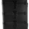 4-in-1 Draw-bar Style Interchangeable Aluminum Rolling Makeup Case-BLACK