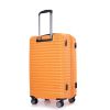 3 Piece Luggage Sets PC+ABS Lightweight Suitcase with Two Hooks, 360¬∞ Double Spinner Wheels, TSA Lock, (20/24/28) Orange