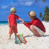 3Pcs Beach Mesh Bags Seashell Sand Toys Collecting Tote Bags with Adjustable Straps for Boys Girls