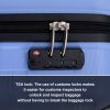 Hardshell Suitcase Spinner Wheels PP Luggage Sets Lightweight Durable Suitcase with TSA Lock,3-Piece Set (20/24/28) ,Purplish Blue