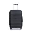 Hardshell Suitcase Spinner Wheels PP Luggage Sets Lightweight Durable Suitcase with TSA Lock,3-Piece Set (20/24/28) ,Black
