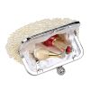 Beige Beaded Evening Bag Women's Fashion Pearl Dress Evening Clutch