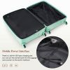 Luggage Set of 3, 20-inch with USB Port, Airline Certified Carry-on Luggage with Cup Holder, ABS Hard Shell Luggage with Spinner Wheels, blue