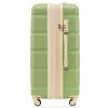 Luggage Set of 3, 20-inch with USB Port, Airline Certified Carry-on Luggage with Cup Holder, ABS Hard Shell Luggage with Spinner Wheels, light green
