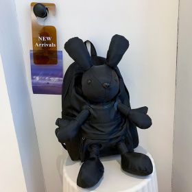 Doll Women's Backpack Trendy Cool Rabbit Travel Backpack (Color: Black)