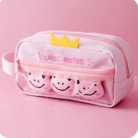 Large Capacity Elementary Students' Pencil Bag (Option: Pink Frog)