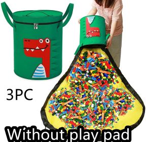 Felt Storage Bag Toy Play Mat 2 In 1 Pull Rope (Option: Red 3PC-Do not add lining)