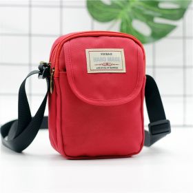 Women's Fashion Simple Nylon Shoulder Bag (Option: Cherry Red)