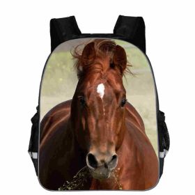 Horse Schoolbag Animal Head High School Junior High School Elementary School Toddler Cartoon Lightening Backpack (Option: D-11)