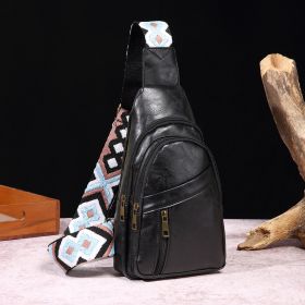 European And American Ladies Casual Fashion Retro Chest Bag (Option: PG808 Black)