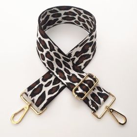 Adjustable Wide Shoulder Strap Accessory Embroidery (Option: White Leopard Print 2)