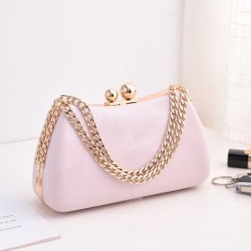 Chain Handbags Fashion Luxury Dress Party Dinner Bags For Women Crossbody Shoulder Bag (Color: Pink)