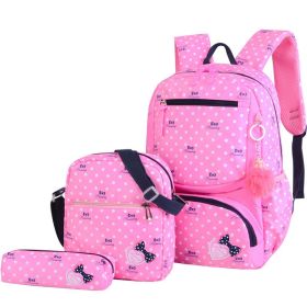 Elementary School Girl Korean Style Cute Princess Backpack (Option: Light pink)