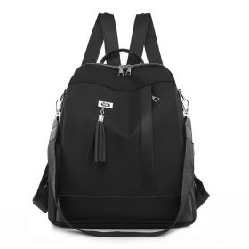 Women's Backpack Lightweight Oxford Cloth Large Capacity (Color: Black)