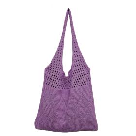 Bag Knitted Shoulder Bag Large Capacity Totes Vintage (Option: Violet)