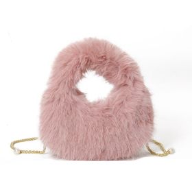 Fashion Plush Hand-carrying Bag Women (Color: Pink)
