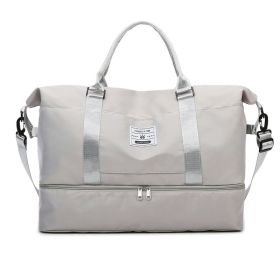 New Large Capacity Travel Oxford Cloth Portable Folding Multifunctional Travel Bag (Option: Light Gray)