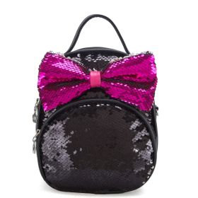 Cartoon Cute New Sequined Children's Backpack (Color: Black)