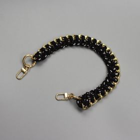 Women's Bag Woven Bag With 40cm Short With Buckle Can Be Mobile Phone Charm (Option: Old Version Black Pattern-40cm)
