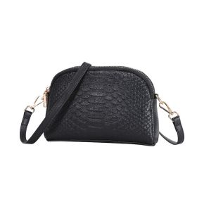 New Cowhide Women Bag High Quality One Shoulder Crossbody Fashion (Option: Black-21 √ó 5 √ó 14)