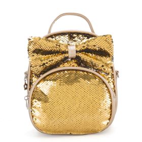 Cartoon Cute New Sequined Children's Backpack (Color: Gold)