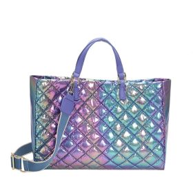 Women's Colorful Large Capacity Diamond Embroidery Thread Handbag (Color: Purple)