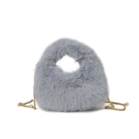 Fashion Plush Hand-carrying Bag Women (Color: Blue)