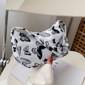 Women Handbag Butterfly Cow Leopard Printed Pattern Underarm Bags Small Shoulder Bag (Option: Butterfly)
