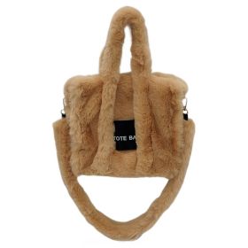 Women's Faux Rabbit Fur Portable Large-capacity Crossbody Bag (Option: Camel)
