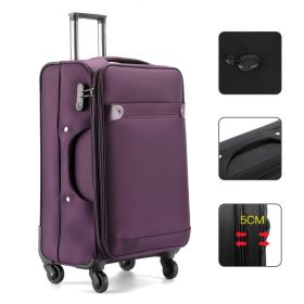 Business Luggage Oxford Bra Bar Large Capacity Password (Option: Purple is lucky-24inch)