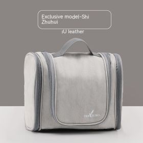 PU Leather Large Washing And Makeup Bag (Option: Pinkish Gray)