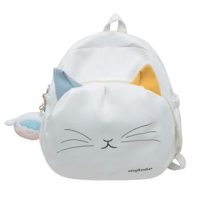 Cartoon Young Girl Cute Sister Backpack (Color: White)