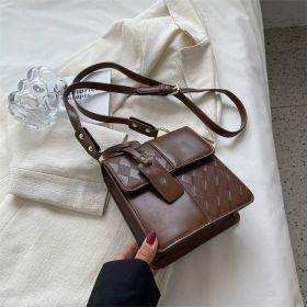 Stylish Portable Small Square Bag Versatile (Color: Coffee)