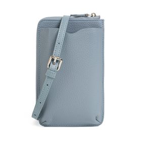 Women's Mini Genuine Leather Phone Crossbody Shoulder Bag (Option: Light Blue)