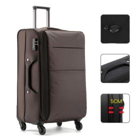 Business Luggage Oxford Bra Bar Large Capacity Password (Option: Coffee color waterproof-28inch)