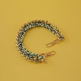 Women's Bag Woven Bag With 40cm Short With Buckle Can Be Mobile Phone Charm (Option: Improved Floral White-40cm)