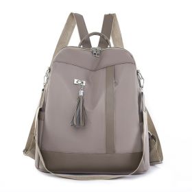 Women's Backpack Lightweight Oxford Cloth Large Capacity (Color: Khaki)