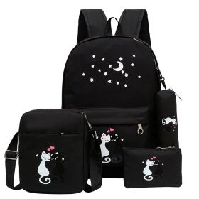 Children's Cartoon Cute Canvas Bag (Color: Black)
