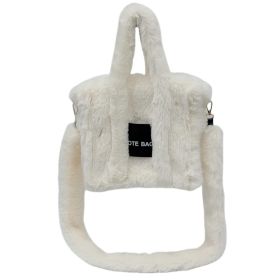 Women's Faux Rabbit Fur Portable Large-capacity Crossbody Bag (Option: Creamy White)