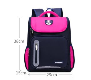 Boys And Girls Space Bag Backpack Lightweight Children's School Bag (Option: Rose Red-Medium)
