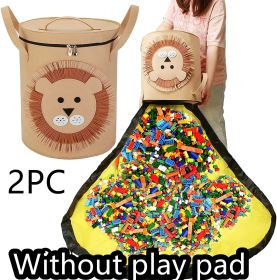 Felt Storage Bag Toy Play Mat 2 In 1 Pull Rope (Option: Khaki 2PC-Do not add lining)