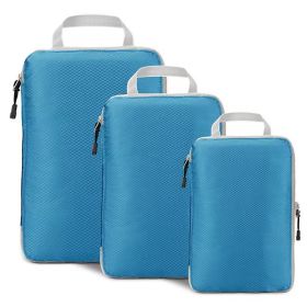 Amazon Home Travel Buggy Bag Compressed Three-piece Storage Bag Stretchable Storage Suit In Stock Supply (Option: Sky Blue-Small Size Single Pack)