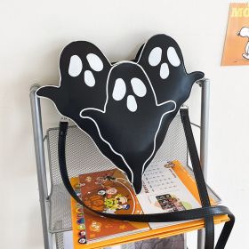 Halloween Bags Funny 3D Cartoon Ghost Cartoon Shoulder Bags Women Cute Cell Phone Purses Crossbody Bag (Color: Black)