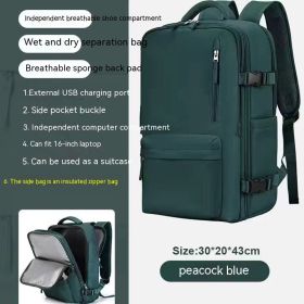 Large Capacity Multifunctional Travel Waterproof Mummy Backpack (Option: 2211 Peacock Blue)