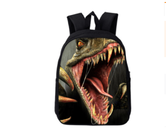 Jurassic dinosaur hot backpack primary and secondary school students wear-resistant burden reduction bag 3D printing a generation of factory direct sa (Option: D)