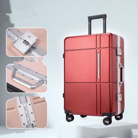 Universal Silent Wheel Password Box Large Capacity High School Student Suitcase (Option: Red-20 in)
