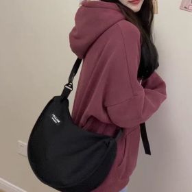 Japanese Leisure Dumpling Bag Crossbody Women (Option: Black Without Small Bag-32x26cm)