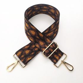 Adjustable Wide Shoulder Strap Accessory Embroidery (Option: Coffee Leopard Print)