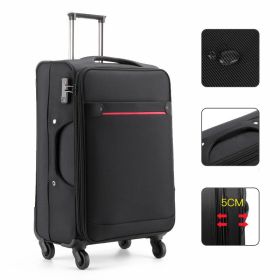 Business Luggage Oxford Bra Bar Large Capacity Password (Option: Black is good luck-22inch)